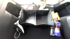 Large capacity foldable black car trunk organizer shown inside a vehicle boot storage