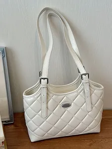 Damen Mode Gesteppt PU Leder Tragetasche Klassisch Rautenmuster Umhängetasche Pendeln Große Kapazität Handtasche Lässige Geldbörse