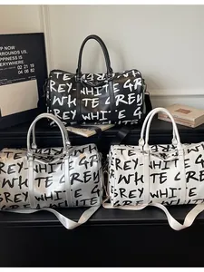 Stylish letter print travel duffel bags with large capacity for gym and weekend trips