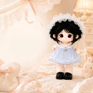 10cm Pluche Poppenkleuren Natasha Zeezout Sneeuw Serie Kant Dienstmeisje Outfit Met Kunstparel Ketting Voor 10cm Pop