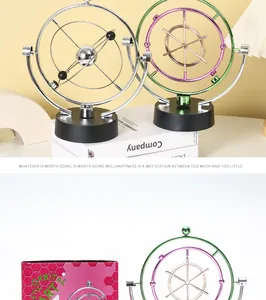 Detailansicht des kinetischen Orbital-Kunstspielzeugs mit rosa Sechseckmuster-Verpackung.