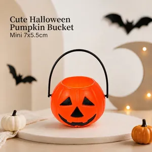 Mini seau à bonbons citrouille d'Halloween pour décoration festive et mise en scène