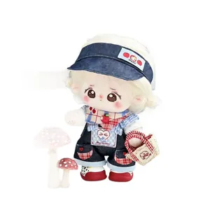 Ensemble de vêtements salopette en jean pour poupées en coton 20cm