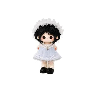 10 cm katoenen pop in Natasha kant meid outfit met hartvormige ketting
