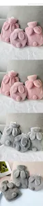 Soft plush bunny ear hot water bags in multiple colors and sizes for winter warmth