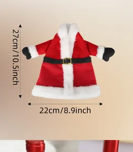 Detailed view of Santa suit wine bottle cover with 27cm x 22cm size dimensions