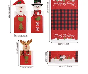 Detailed size specifications for Christmas refrigerator handle and appliance covers