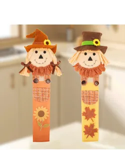 Lot de 2 couvre-poignées de réfrigérateur épouvantail de Thanksgiving pour la cuisine.