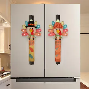 Dankzeggingsdag Kalkoen Koelkast Handvat Covers Cartoon Kalkoen Keukenapparaat Beschermer Voor Koelkast Oven Magnetron Handvat Decoratie