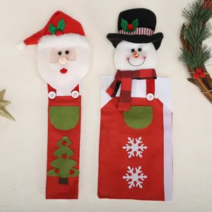 Kerstman en Sneeuwpop koelkast handgreep covers voor kerstkeuken decoratie set