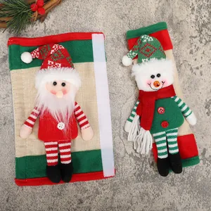 Copri maniglia per frigorifero natalizi con decorazione di Babbo Natale e pupazzo di neve