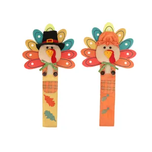 Thanksgiving kalkoen koelkast handgreep covers met herfstbladeren en pompoen ontwerpen