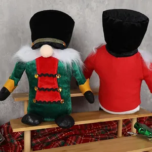 Decorative Christmas soldier gnomes with long beards and nutcracker outfits for home
