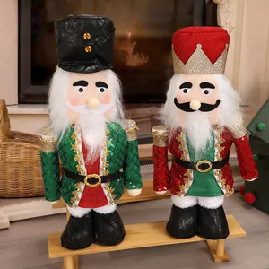 Large festive Christmas Nutcracker soldier plush ornaments for home interior holiday decor