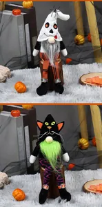 Halloween long-legged gnome plush dolls with spider accessories for home atmosphere