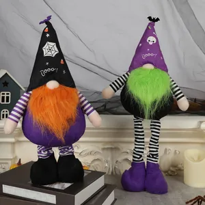 Halloween plush gnomes with long beards for festive home party decoration