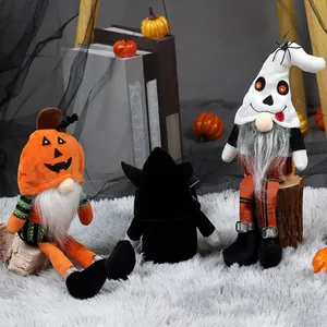 Halloween long-legged gnome plush dolls with ghost and pumpkin themes for home decor