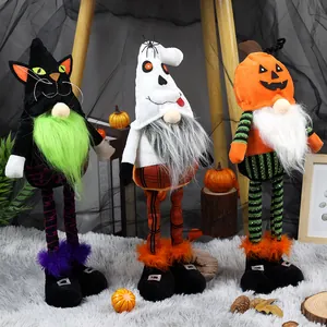Set van drie Halloween kabouter knuffels met telescopische poten voor feestdecoratie