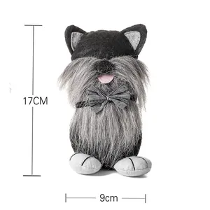 Gnomo de peluche de Pascua hecho a mano con orejas de gato, altura 17 cm y anchura 9 cm