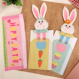 Leuke 3-delige paashaas koelkast handgreep covers voor feestelijke decoratie.