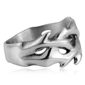 Punk-Ring aus Edelstahl für Herren mit hohlem Drachendesign im coolen Vintage-Stil