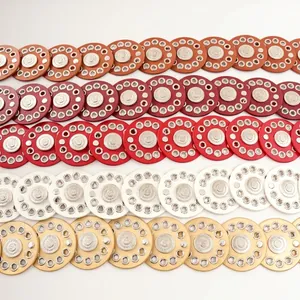 Detailed view of bohemian leather spliced disc belt accessories in multiple colors