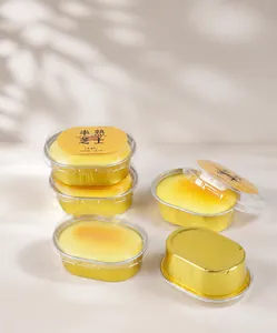 High-quality slow rebound PU foam half-baked cheese cake model toys in gold foil cups.