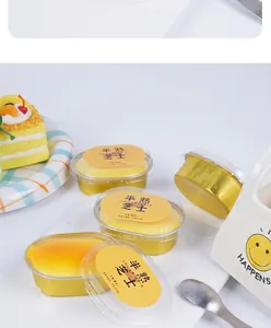 Realistic PU slow rebound half-baked cheesecake squeezing toy for stress relief