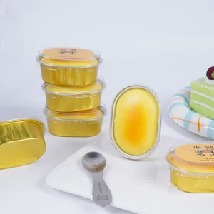 Realistic simulation half-baked cheese cake slow rebound squishy toy in gold cup
