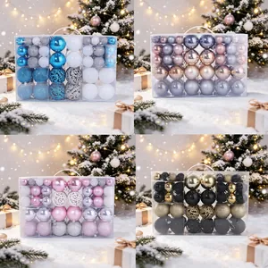 100pcs Christmas ball ornament gift set with assorted colors for tree decoration