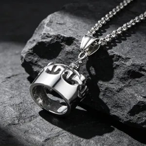 Vintage Edelstahl Krone Kreuz Anhänger Halskette Für Unisex Retro Königlichen Palast Stil Punk Trendy Schmuck Silber Farbe