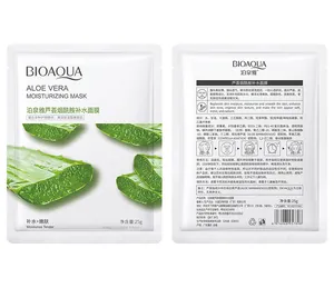 Front and back detail of Bioaqua aloe vera niacinamide moisturizing facial sheet mask