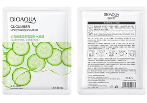 Front and back details of cucumber moisturizing sheet mask with ingredients and usage