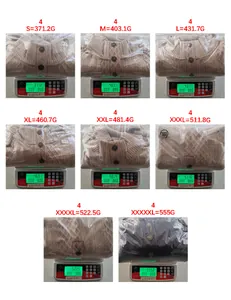 Detailed product weight chart for men's standing collar jacquard knit sweaters across all sizes