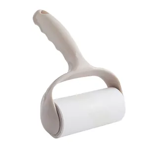 Professional tear-off lint roller with a grey ergonomic handle for easy clothes cleaning