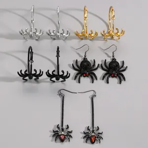 Variety of Gothic spider drop earrings for Halloween costume jewelry