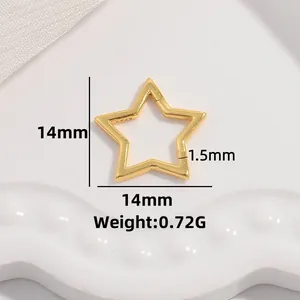 Detailed view of 14mm S925 sterling silver star-shaped clasp with weight specification