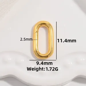 Detailed view of gold oval spring clasp connector with 11.4mm length and 1.72g weight