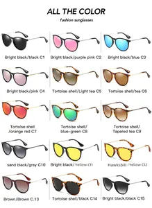 Overview of 15 colorful variants for polarized retro cat-eye sunglasses for men and women