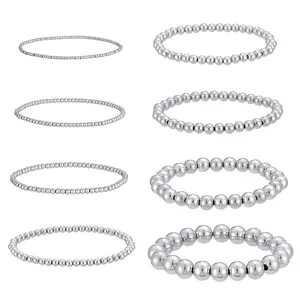 Stainless Steel Round Bead Bracelet High Polished Minimalist Ball Chain Jewelry For Men And Women