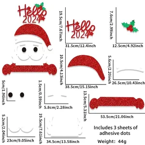 Kit de decoración de pared de Papá Noel DIY de tela no tejida con dimensiones