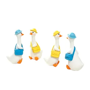 Figurines de canards miniatures avec sacs à bandoulière pour décoration DIY de bureau