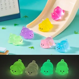 Luminous Mini Prone Dog Figurine Glow In Dark Resin Puppy Micro Landscape DIY Accessories Car Desktop Ornament Decoration