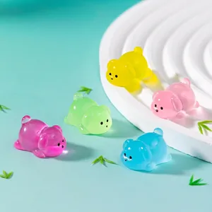 Luminous miniature chubby puppy figurines for DIY crafts and cute micro landscape decor