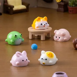 Set di graziose figurine di animali per case delle bambole fai da te e micro paesaggi