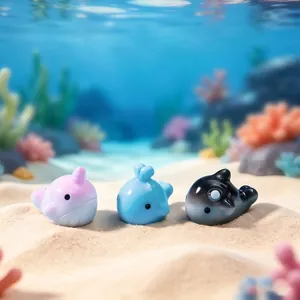 Figurines de baleines miniatures pour micro-paysage et décoration d'aquarium