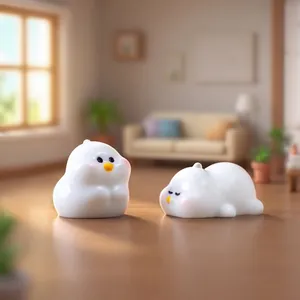 Lindas figuras de pato blanco para decoración de casa de muñecas y paisaje en miniatura