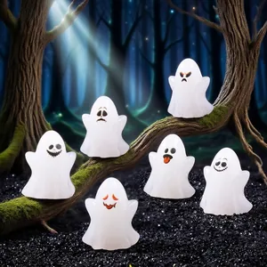 Halloween Mini Geisterfiguren Harz Cartoon Ausdruck Miniatur Landschaft Ornamente DIY Deko Zubehör Für Desktop Party