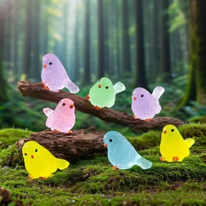Farbige leuchtende Miniatur-Vogel-Figuren für Mikro-Landschaft DIY Garten-Deko