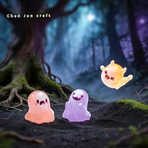 Cute luminous mini ghost figurines for micro landscape and garden DIY fairy decor